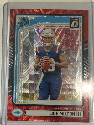 2024 Donruss Joe Milton III Red Wave Optic Preview front